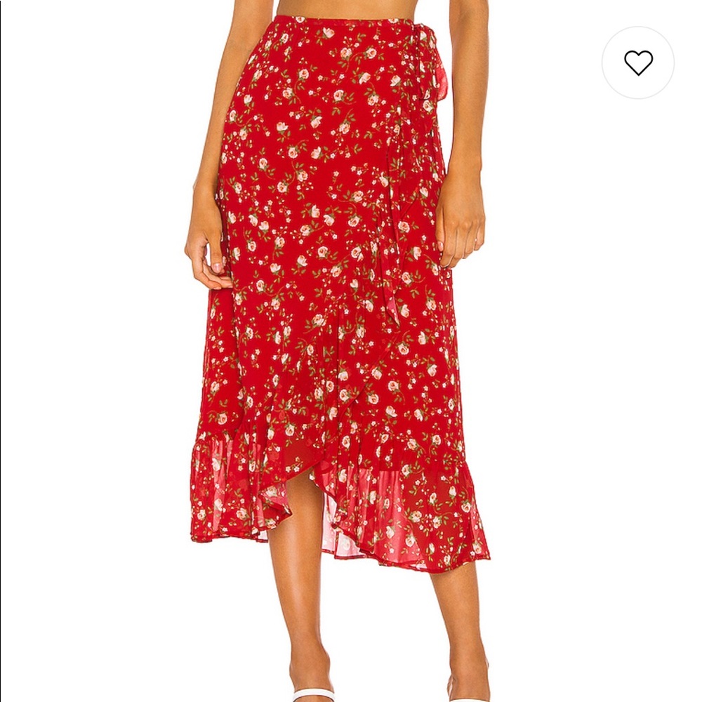 Privacy please clarita floral midi wrap skirt